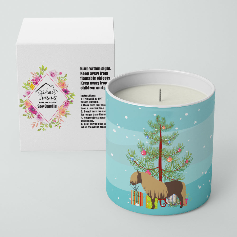 Shetland Pony Horse Christmas Decorative Soy Candle Nature Soy Wax Essential Oil Home Decor Ideal for Bedroom Kitchen Bath Office Gift, 10 oz