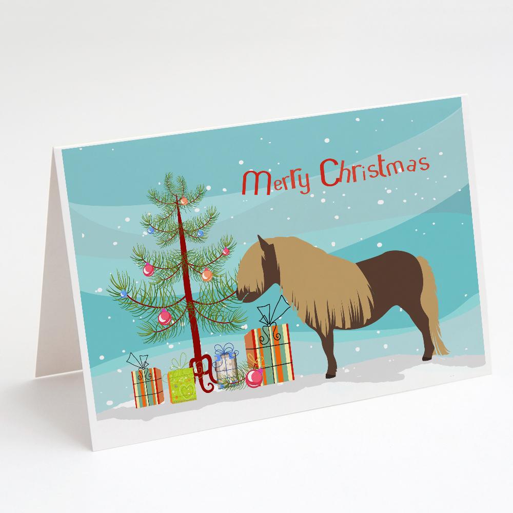 Shetland Pony Horse Christmas Greeting Cards Pack of 8 Blank Cards with Envelopes Whimsical A7 Size 5x7