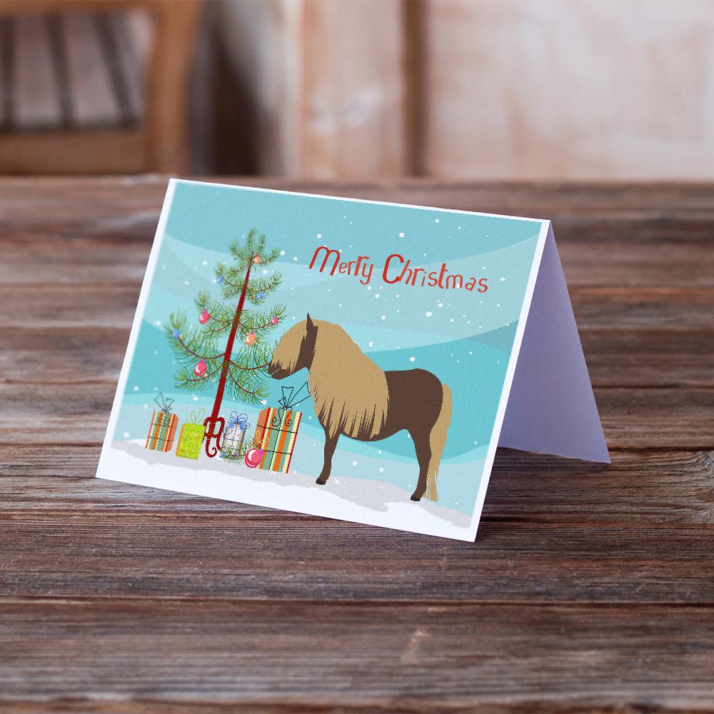 Shetland Pony Horse Christmas Greeting Cards Pack of 8 Blank Cards with Envelopes Whimsical A7 Size 5x7