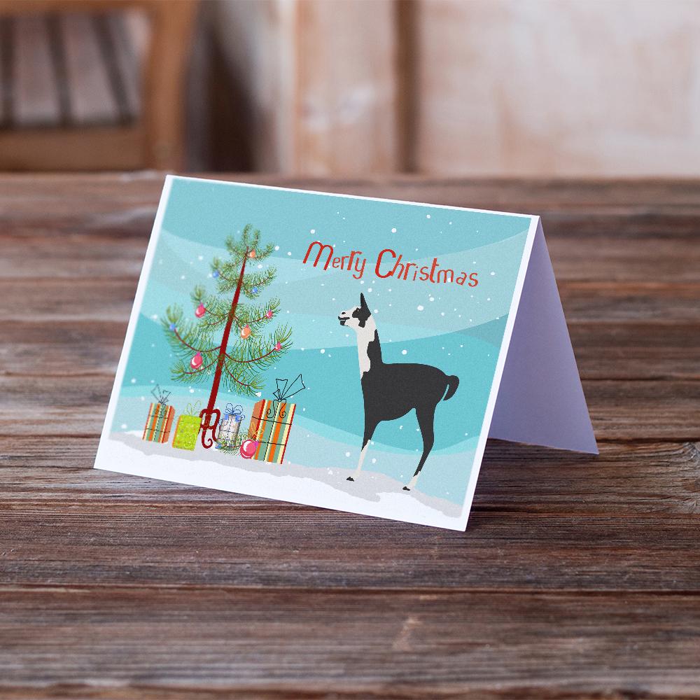 Llama Q' Ara Christmas Greeting Cards Pack of 8 Blank Cards with Envelopes Whimsical A7 Size 5x7