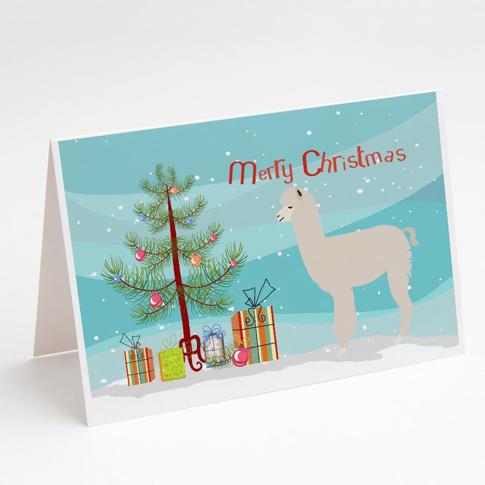 Alpaca Christmas Greeting Cards Pack of 8 Blank Cards with Envelopes Whimsical A7 Size 5x7