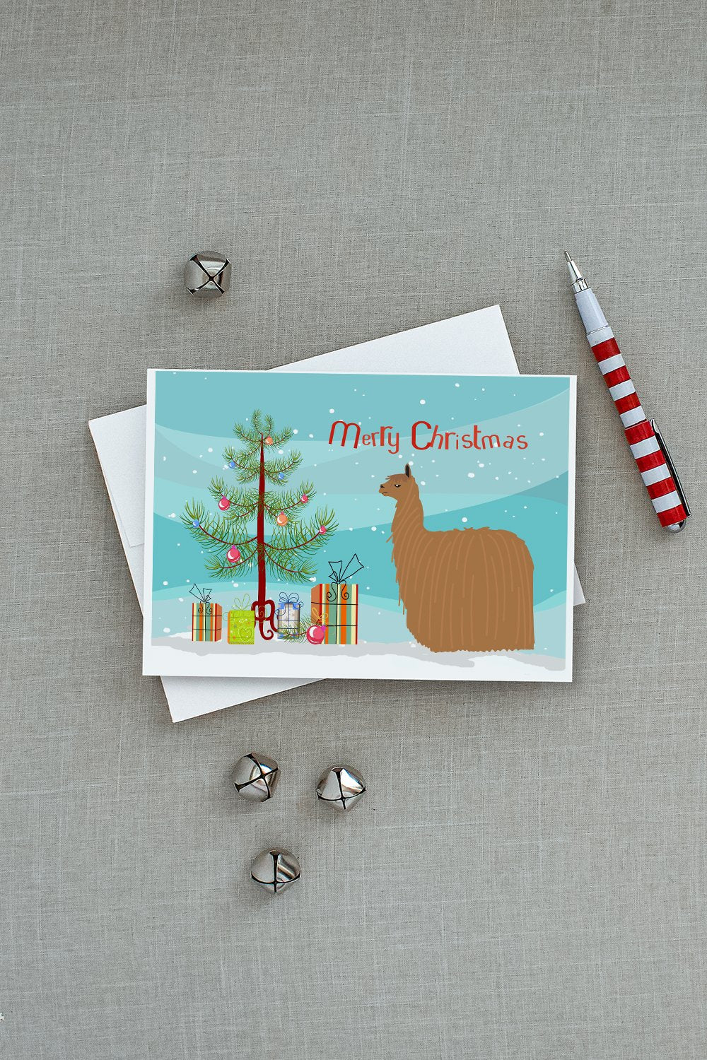 Alpaca Suri Christmas Greeting Cards Pack of 8 Blank Cards with Envelopes Whimsical A7 Size 5x7