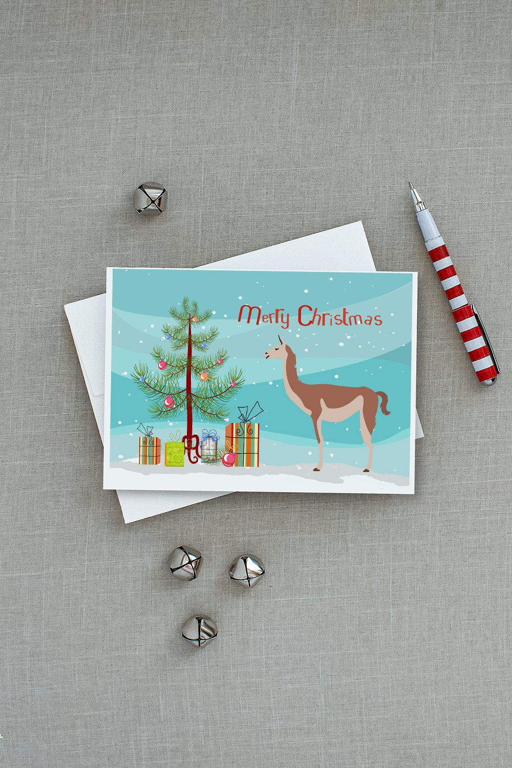 Guanaco Christmas Greeting Cards Pack of 8 Blank Cards with Envelopes Whimsical A7 Size 5x7