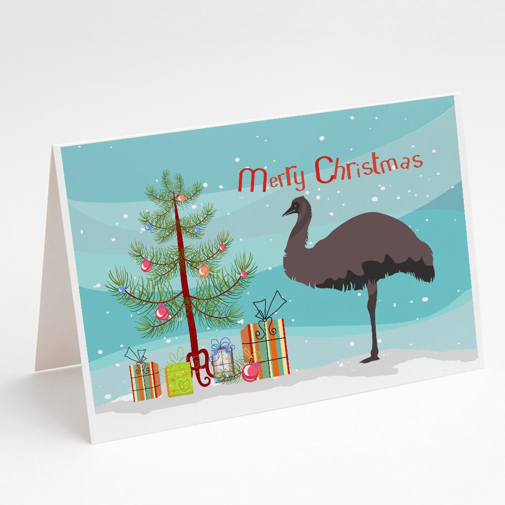 Emu Christmas Greeting Cards Pack of 8 Blank Cards with Envelopes Whimsical A7 Size 5x7