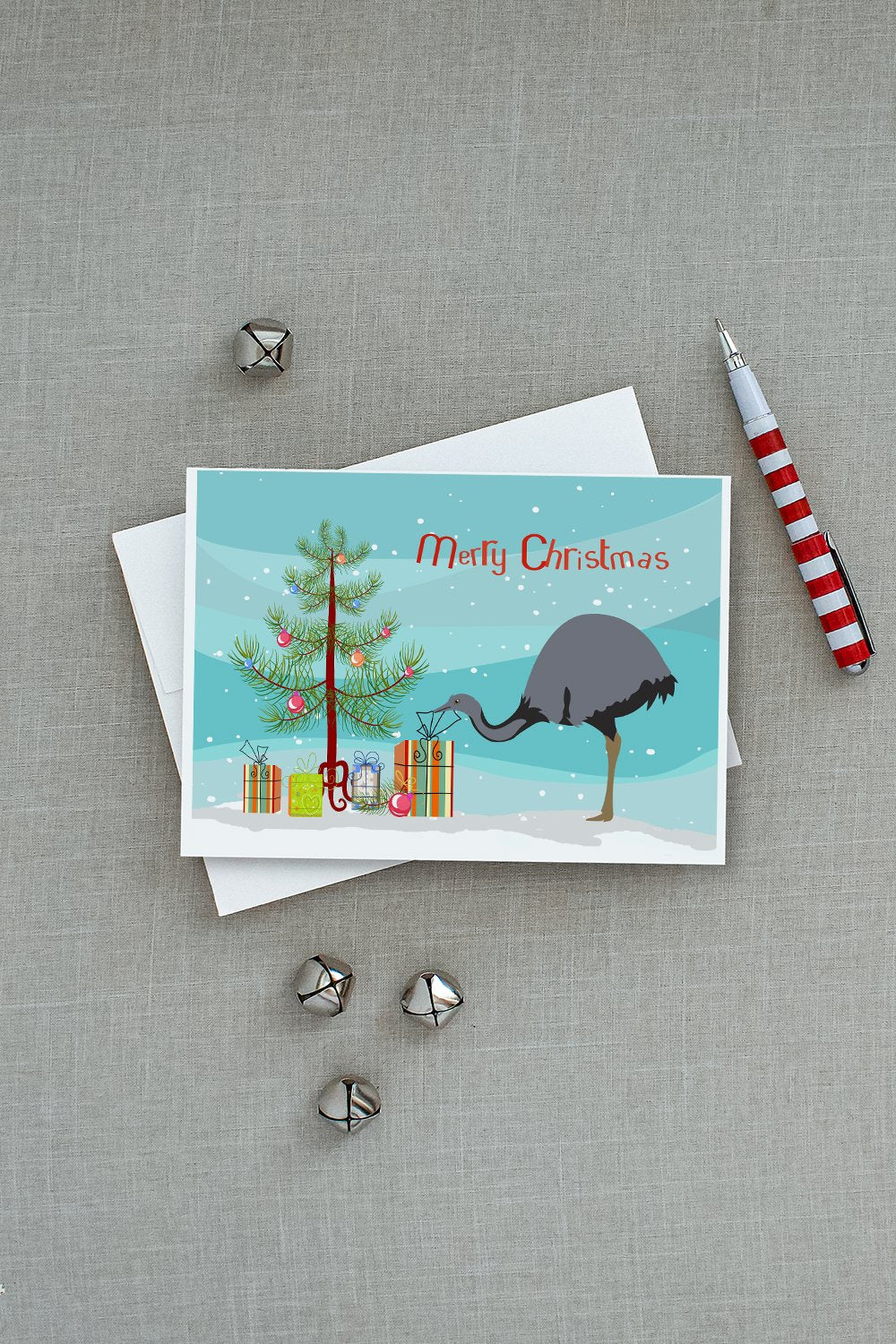 Rhea  Christmas Greeting Cards Pack of 8 Blank Cards with Envelopes Whimsical A7 Size 5x7