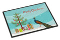 Indian Peacock Peafowl Christmas Doormat Indoor Outdoor 18H X 27W Front Door Mat Rugs for Entryway, Non Slip Washable