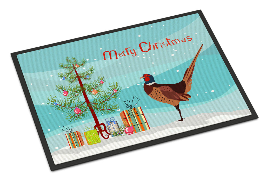 Ring-necked Common Pheasant Christmas Doormat Indoor Outdoor 18H X 27W Front Door Mat Rugs for Entryway, Non Slip Washable
