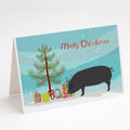Devon Large Black Pig Christmas Greeting Cards Pack of 8 Blank Cards with Envelopes Whimsical A7 Size 5x7