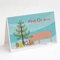 American Landrace Pig Christmas Greeting Cards Pack of 8 Blank Cards with Envelopes Whimsical A7 Size 5x7
