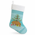 Hungarian Mangalica Pig Christmas Holiday Stocking Double-Sided Print, Polyester Suede,11x18, Made in USA