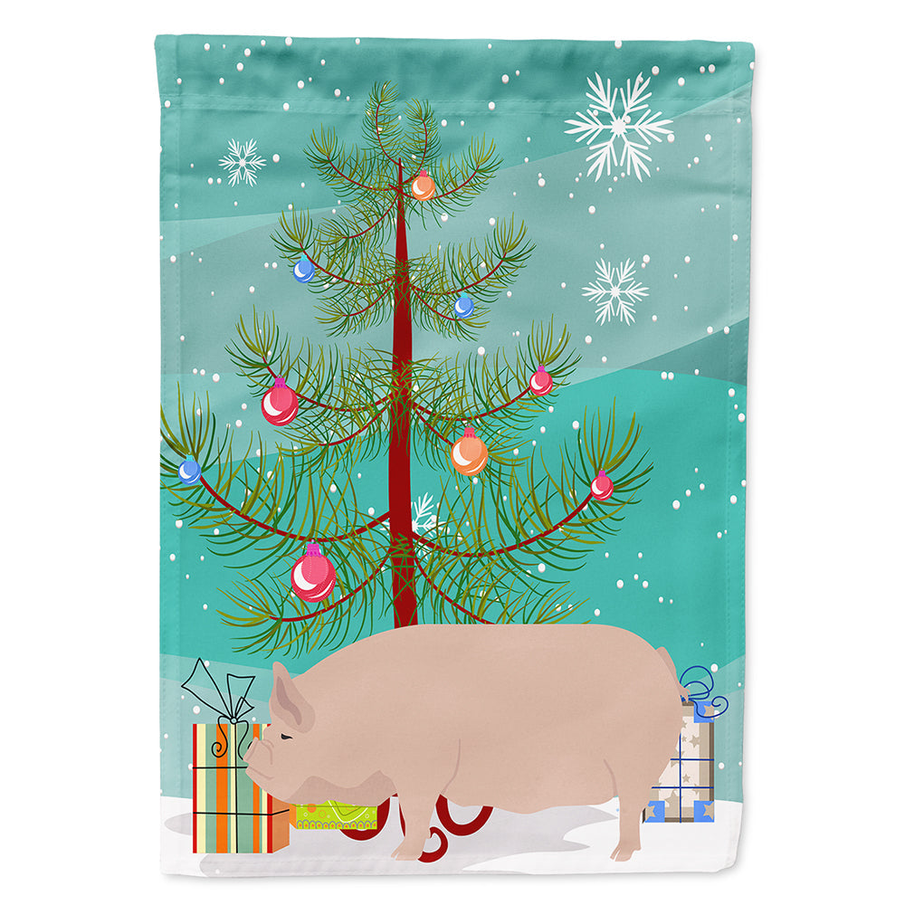 Welsh Pig Christmas House Flag 28x40 Porch Sleeve Pole Decorative Outside Yard Banner Artwork Wall Hanging, Polyester