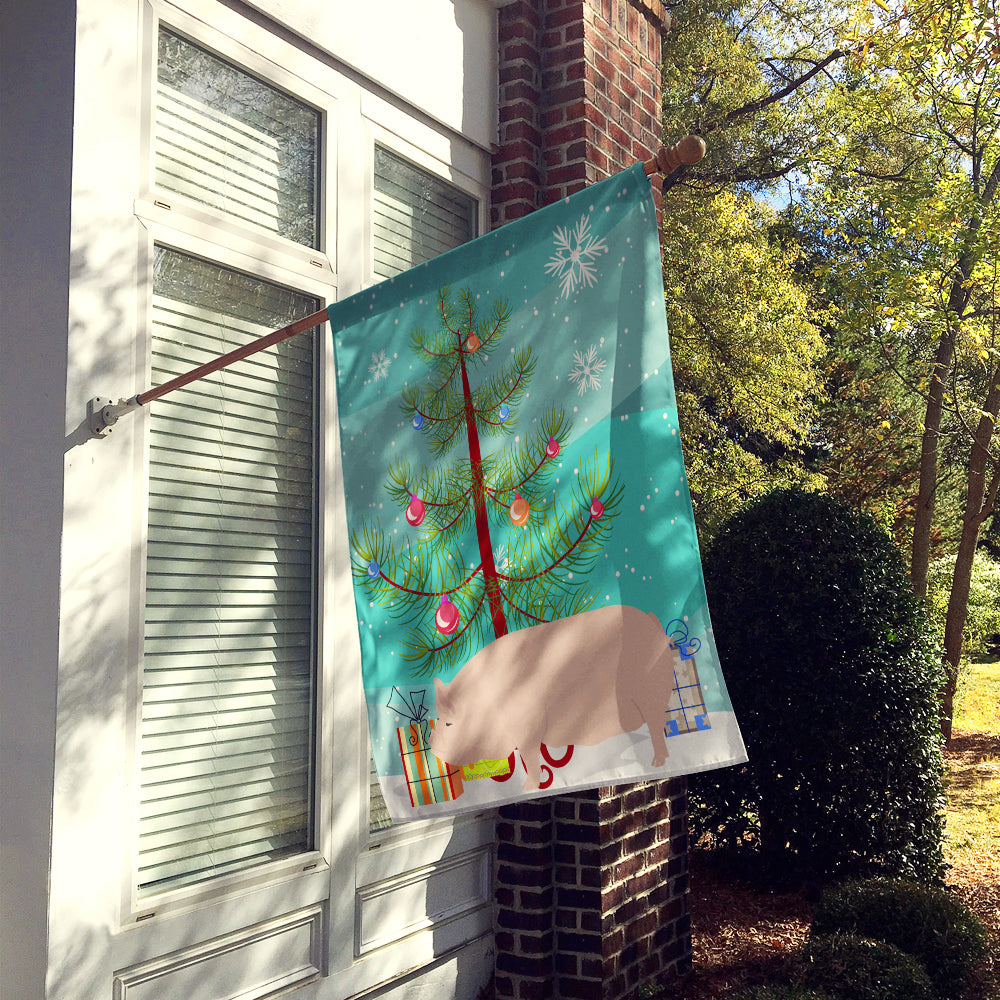 Welsh Pig Christmas House Flag 28x40 Porch Sleeve Pole Decorative Outside Yard Banner Artwork Wall Hanging, Polyester