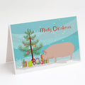 Welsh Pig Christmas Greeting Cards Pack of 8 Blank Cards with Envelopes Whimsical A7 Size 5x7
