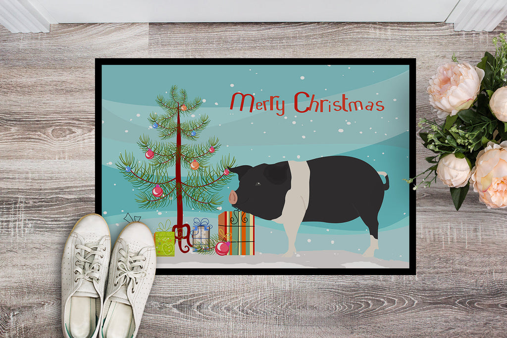 Hampshire Pig Christmas Doormat Indoor Outdoor 24H X 36W Front Door Mat Rugs for Entryway, Non Slip Washable Low Pile,
