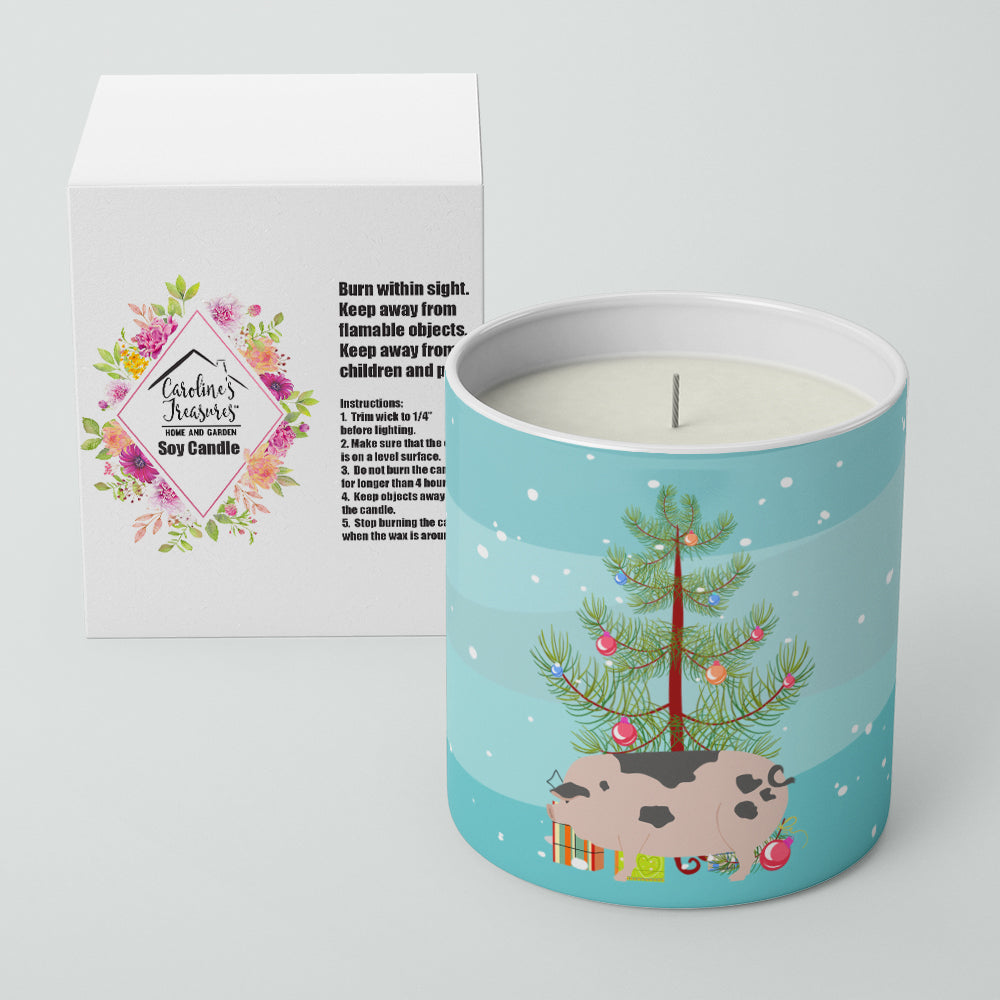 Gloucester Old Spot Pig Christmas Decorative Soy Candle Nature Soy Wax Essential Oil Home Decor Ideal for Bedroom Kitchen Bath Office Gift, 10 oz