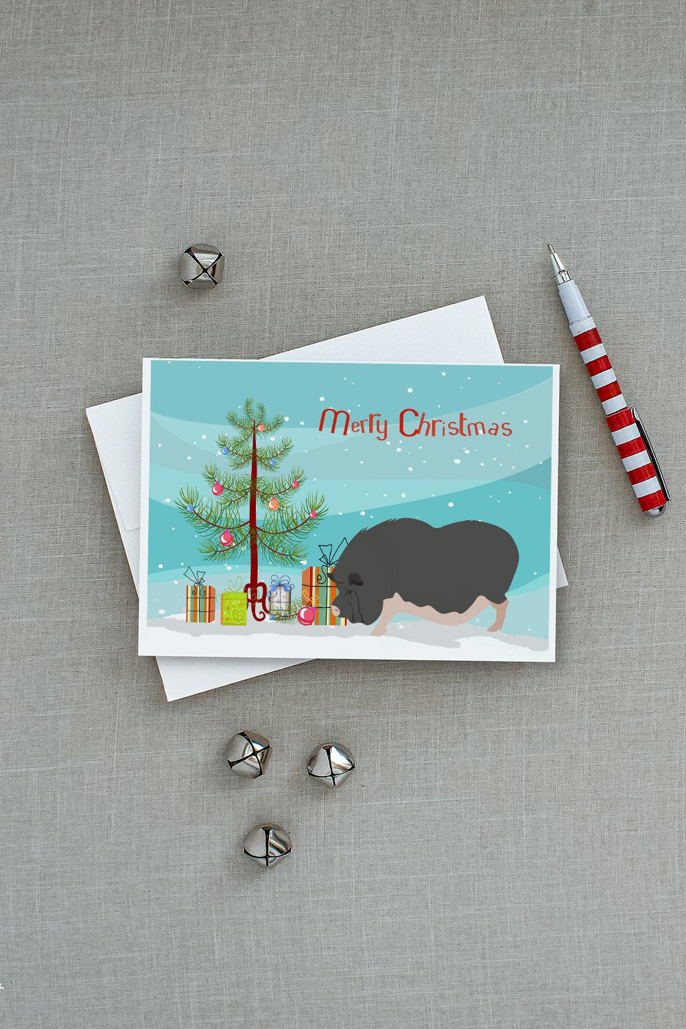 Vietnamese Pot-Bellied Pig Christmas Greeting Cards Pack of 8 Blank Cards with Envelopes Whimsical A7 Size 5x7