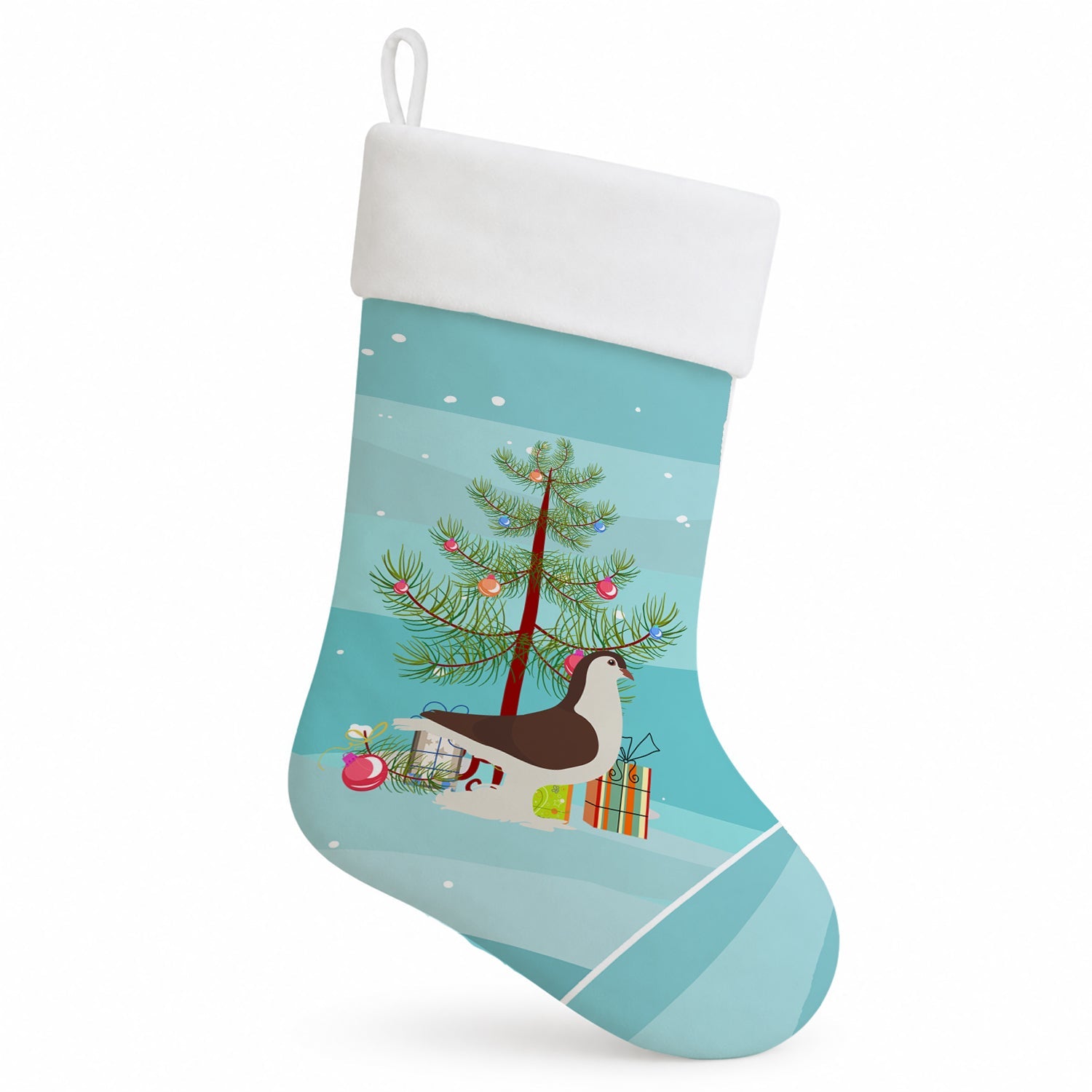Large Pigeon Christmas Holiday Stocking Double-Sided Print, Polyester Suede,11x18, Made in USA