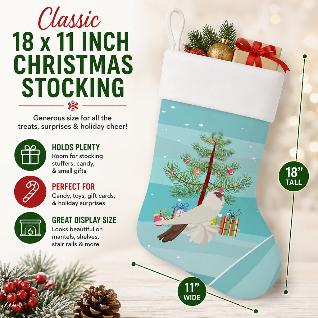German Helmet Pigeon Christmas Holiday Stocking Double-Sided Print, Polyester Suede,11x18, Made in USA