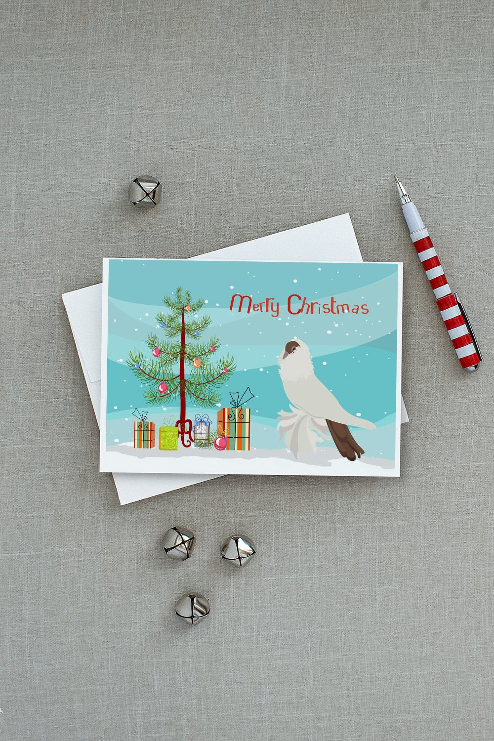 German Helmet Pigeon Christmas Greeting Cards Pack of 8 Blank Cards with Envelopes Whimsical A7 Size 5x7