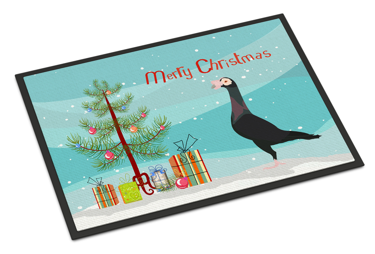 English Carrier Pigeon Christmas Doormat Indoor Outdoor 24H X 36W Front Door Mat Rugs for Entryway, Non Slip Washable Low Pile,
