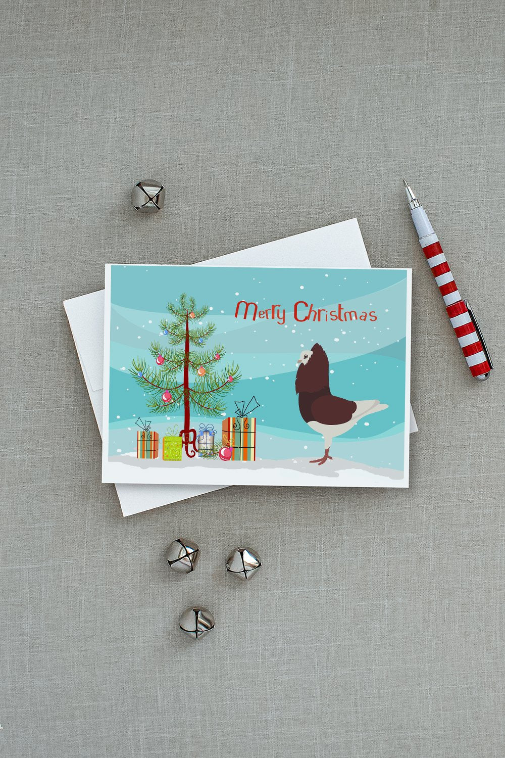 Capuchin Red Pigeon Christmas Greeting Cards Pack of 8 Blank Cards with Envelopes Whimsical A7 Size 5x7