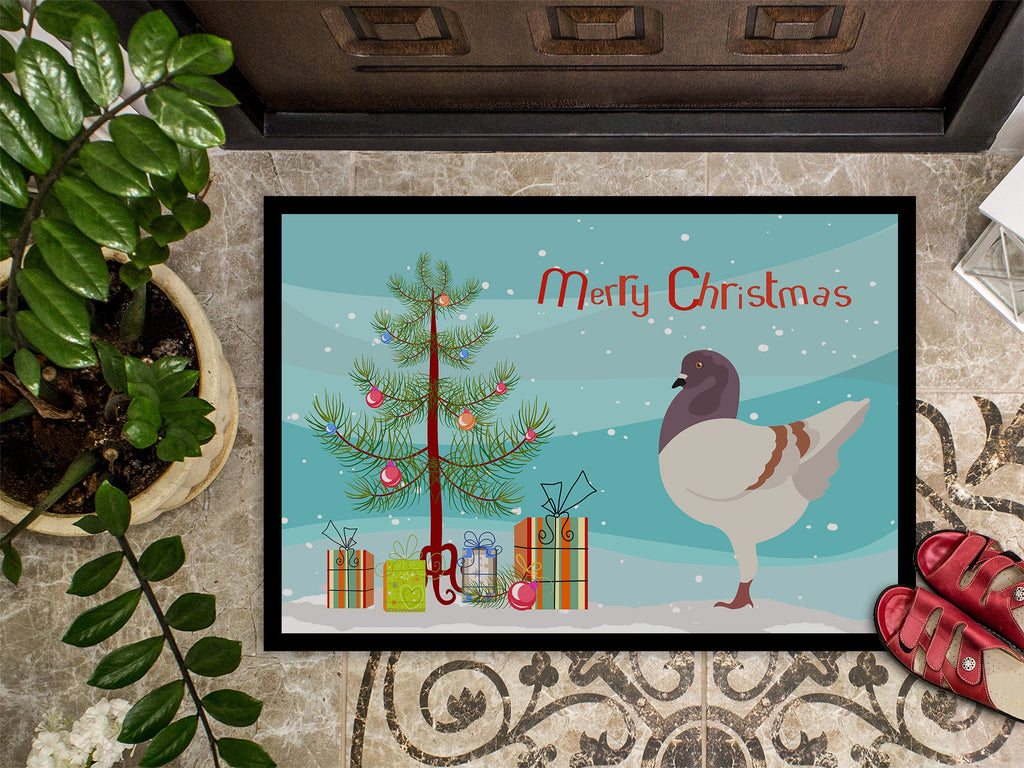 German Modena Pigeon Christmas Doormat Indoor Outdoor 24H X 36W Front Door Mat Rugs for Entryway, Non Slip Washable Low Pile,