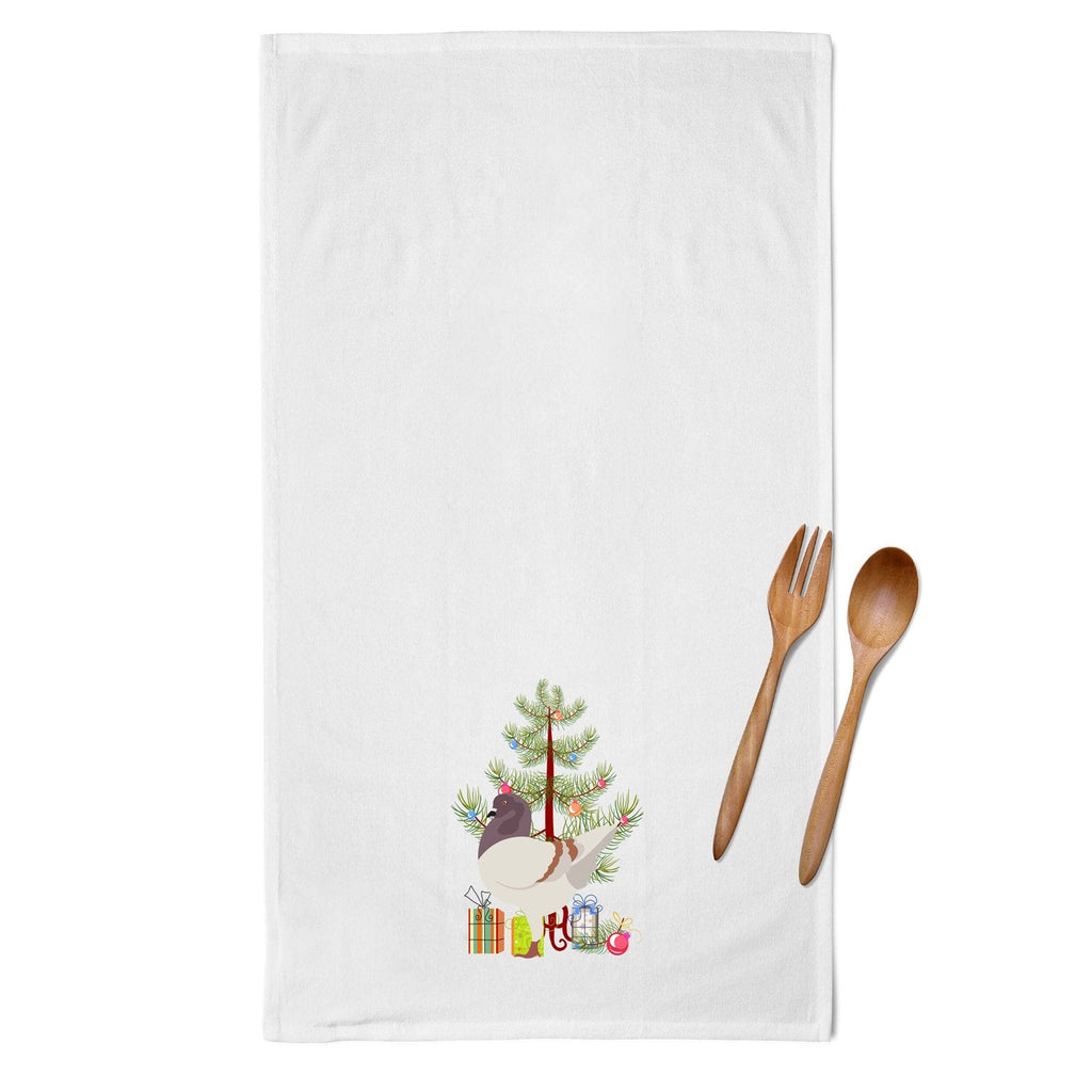 German Modena Pigeon Christmas Kitchen Towel Set of 2 White Dish Towels Decorative Bathroom Hand towel for Hand, Face, Hair, Yoga, Tea, Dishcloth, 19 X 28", White