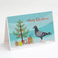 Racing Pigeon Christmas Greeting Cards Pack of 8 Blank Cards with Envelopes Whimsical A7 Size 5x7