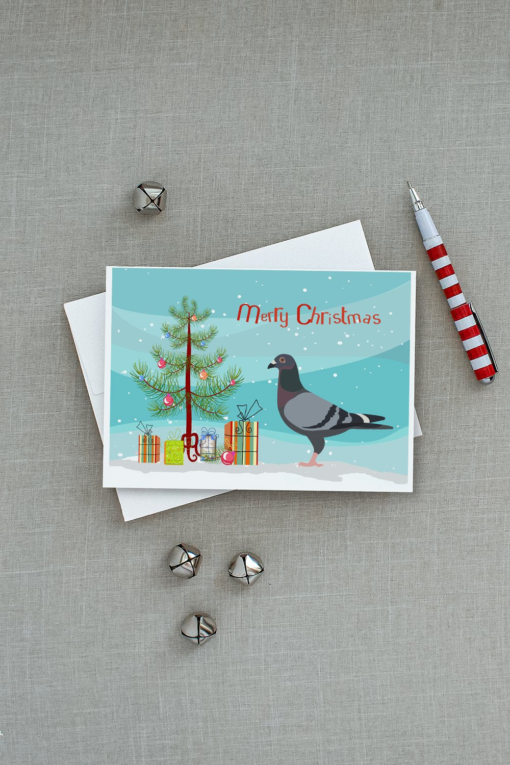 Racing Pigeon Christmas Greeting Cards Pack of 8 Blank Cards with Envelopes Whimsical A7 Size 5x7