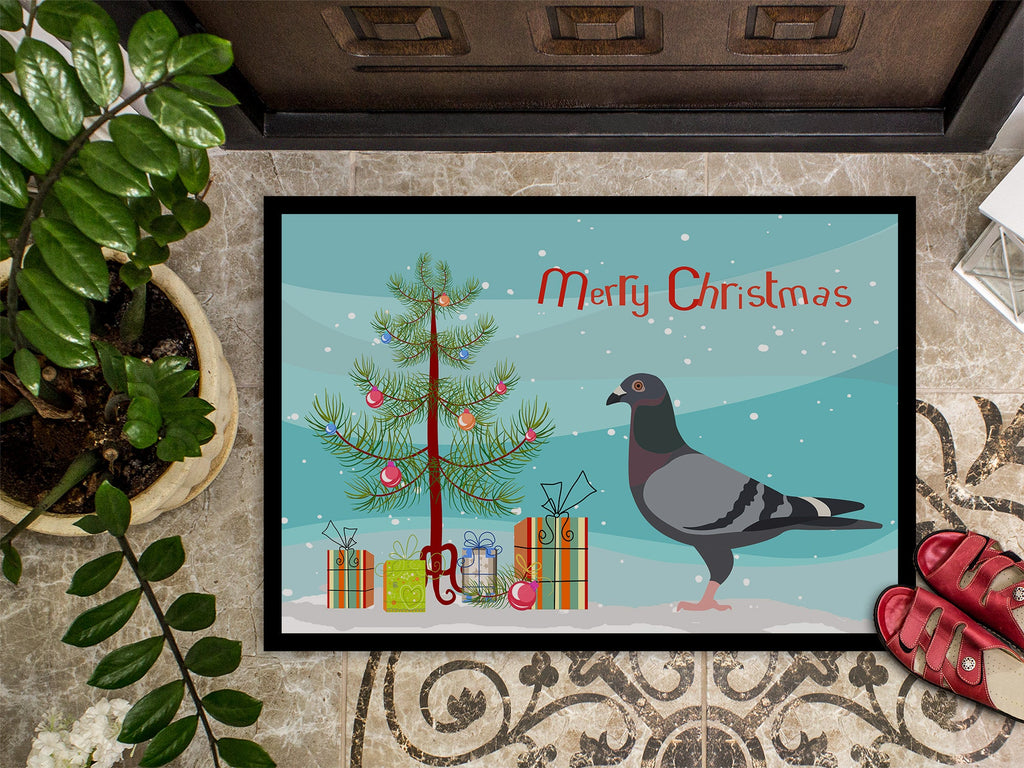Racing Pigeon Christmas Doormat Indoor Outdoor 24H X 36W Front Door Mat Rugs for Entryway, Non Slip Washable Low Pile,