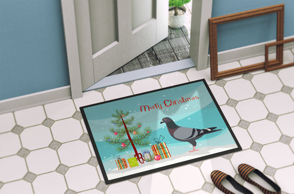 Racing Pigeon Christmas Doormat Indoor Outdoor 24H X 36W Front Door Mat Rugs for Entryway, Non Slip Washable Low Pile,