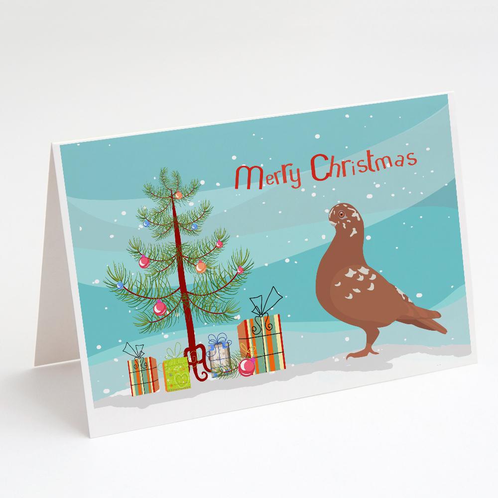 African Owl Pigeon Christmas Greeting Cards Pack of 8 Blank Cards with Envelopes Whimsical A7 Size 5x7