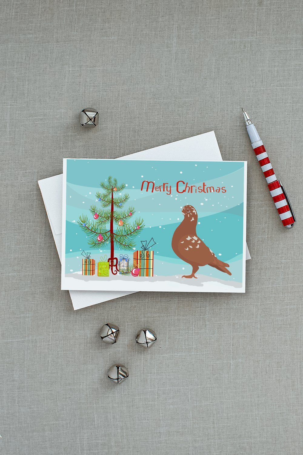 African Owl Pigeon Christmas Greeting Cards Pack of 8 Blank Cards with Envelopes Whimsical A7 Size 5x7