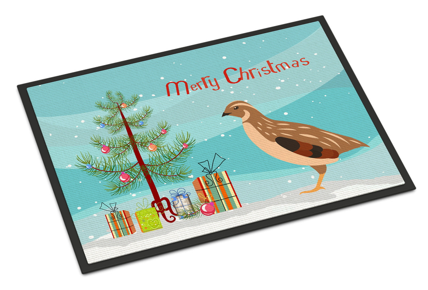 Golden Phoenix Quail Christmas Doormat Indoor Outdoor 24H X 36W Front Door Mat Rugs for Entryway, Non Slip Washable Low Pile,