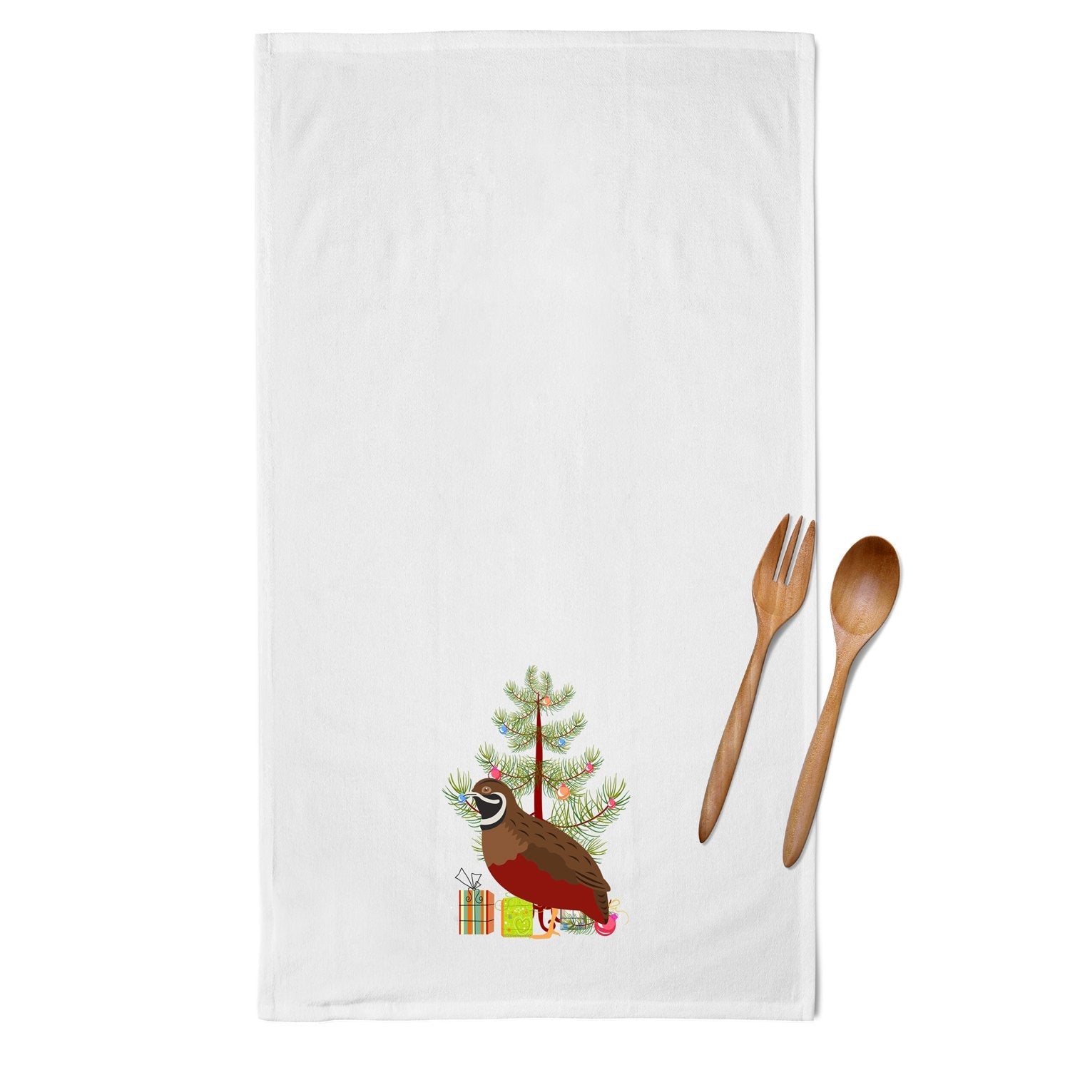Chinese Painted or King Quail Christmas Kitchen Towel Set of 2 White Dish Towels Decorative Bathroom Hand towel for Hand, Face, Hair, Yoga, Tea, Dishcloth, 19 X 28", White