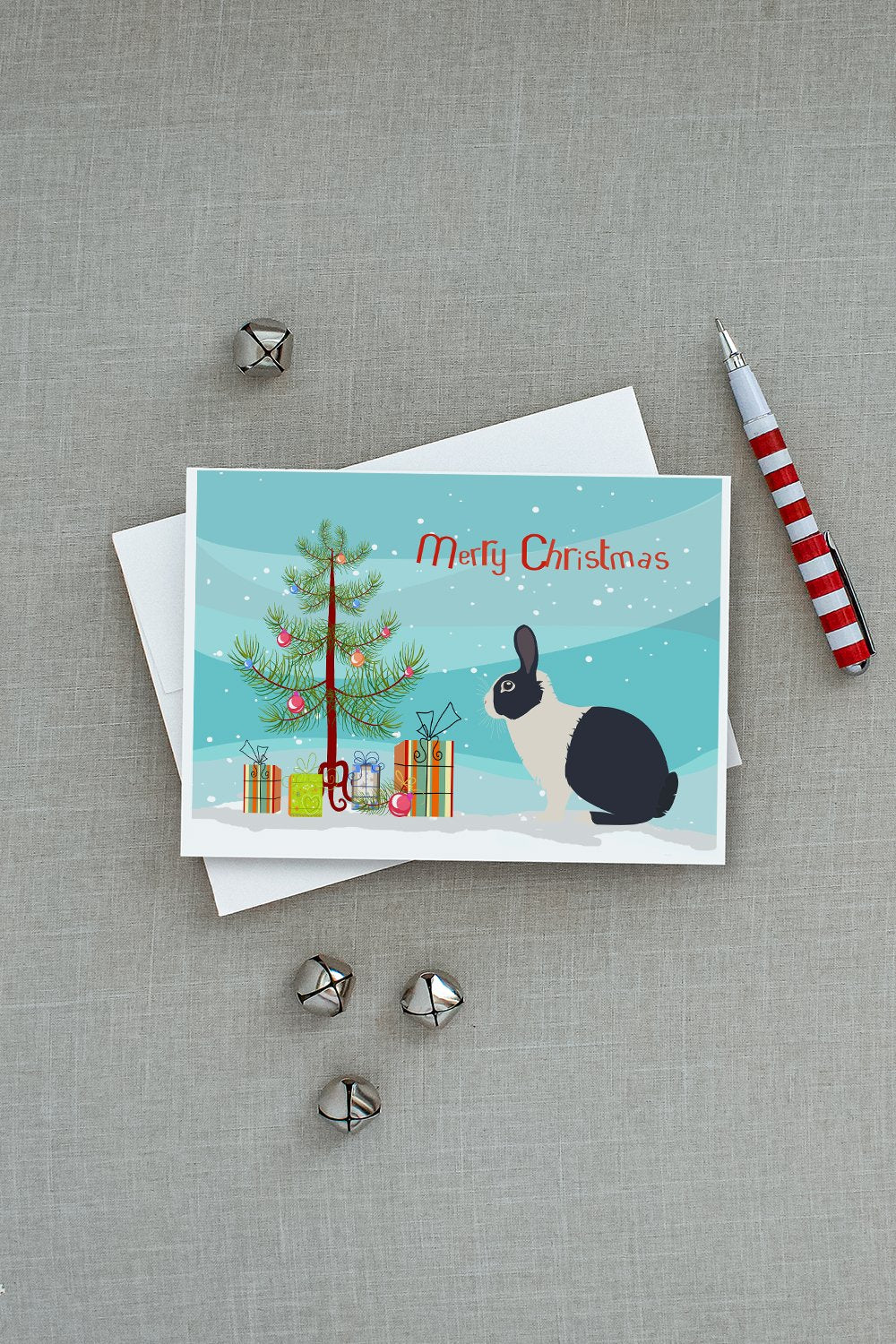 Dutch Rabbit Christmas Greeting Cards Pack of 8 Blank Cards with Envelopes Whimsical A7 Size 5x7