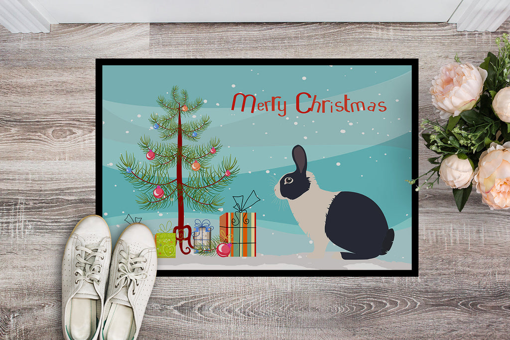 Dutch Rabbit Christmas Doormat Indoor Outdoor 24H X 36W Front Door Mat Rugs for Entryway, Non Slip Washable Low Pile,