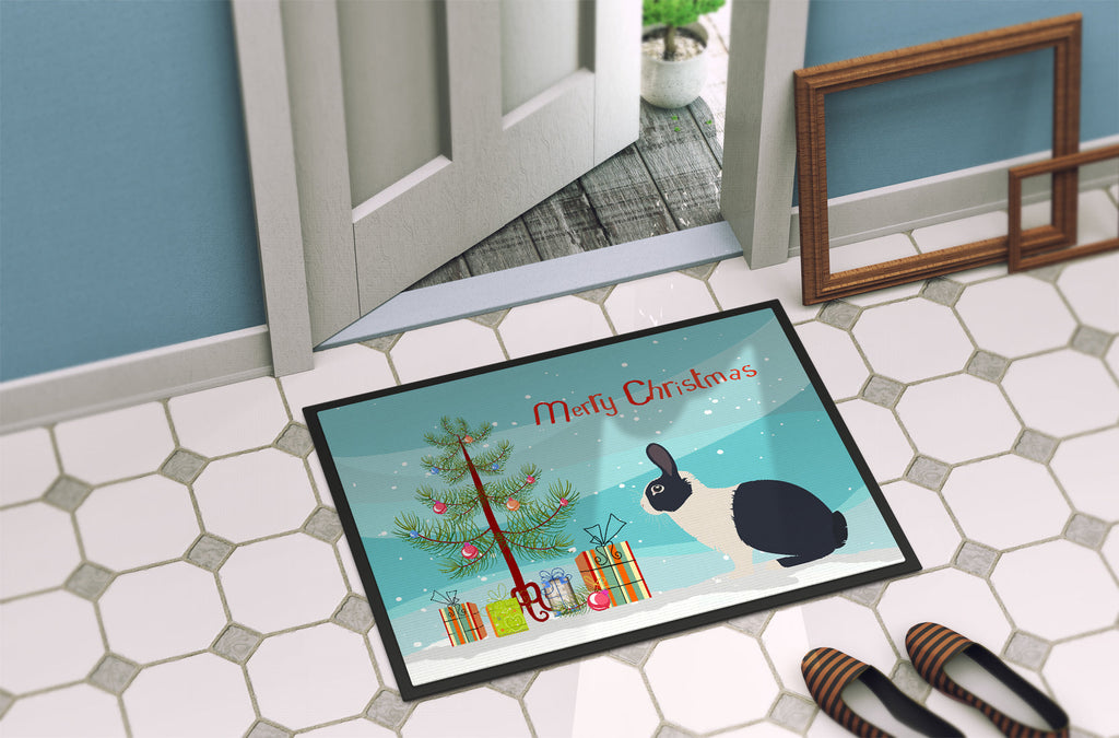 Dutch Rabbit Christmas Doormat Indoor Outdoor 24H X 36W Front Door Mat Rugs for Entryway, Non Slip Washable Low Pile,