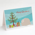 Fluffy Angora Rabbit Christmas Greeting Cards Pack of 8 Blank Cards with Envelopes Whimsical A7 Size 5x7