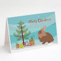 Lionhead Rabbit Christmas Greeting Cards Pack of 8 Blank Cards with Envelopes Whimsical A7 Size 5x7