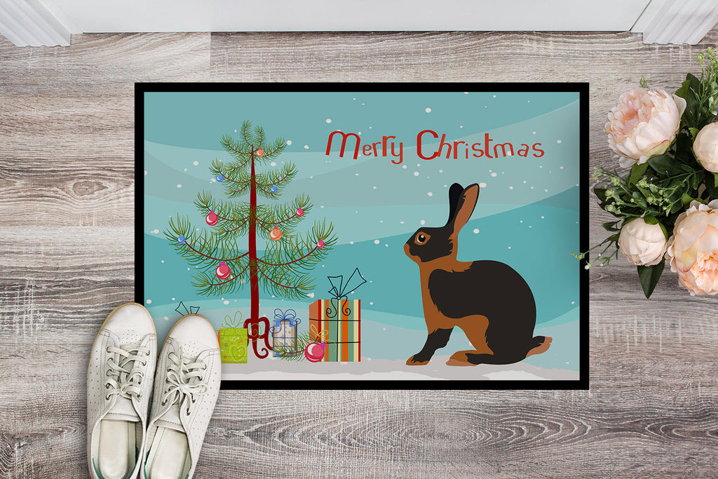 Tan Rabbit Christmas Doormat Indoor Outdoor 24H X 36W Front Door Mat Rugs for Entryway, Non Slip Washable Low Pile,
