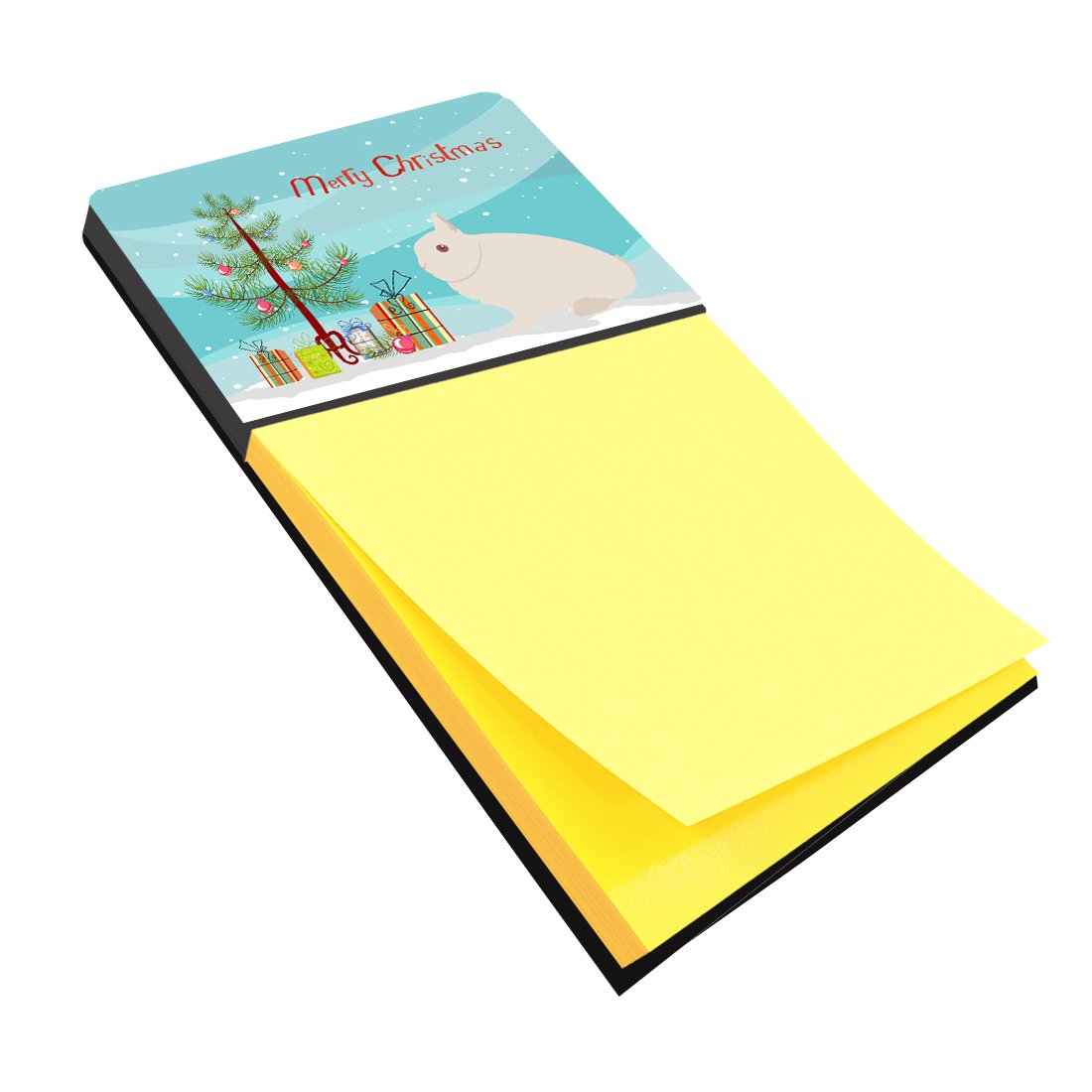 Hermelin Rabbit Christmas Watercolor Sticky Note Holder Refillable Dispenser Desk Accessory 3x3 Pad Gift