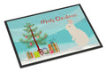 New Zealand White Rabbit Christmas Doormat Indoor Outdoor 24H X 36W Front Door Mat Rugs for Entryway, Non Slip Washable Low Pile,