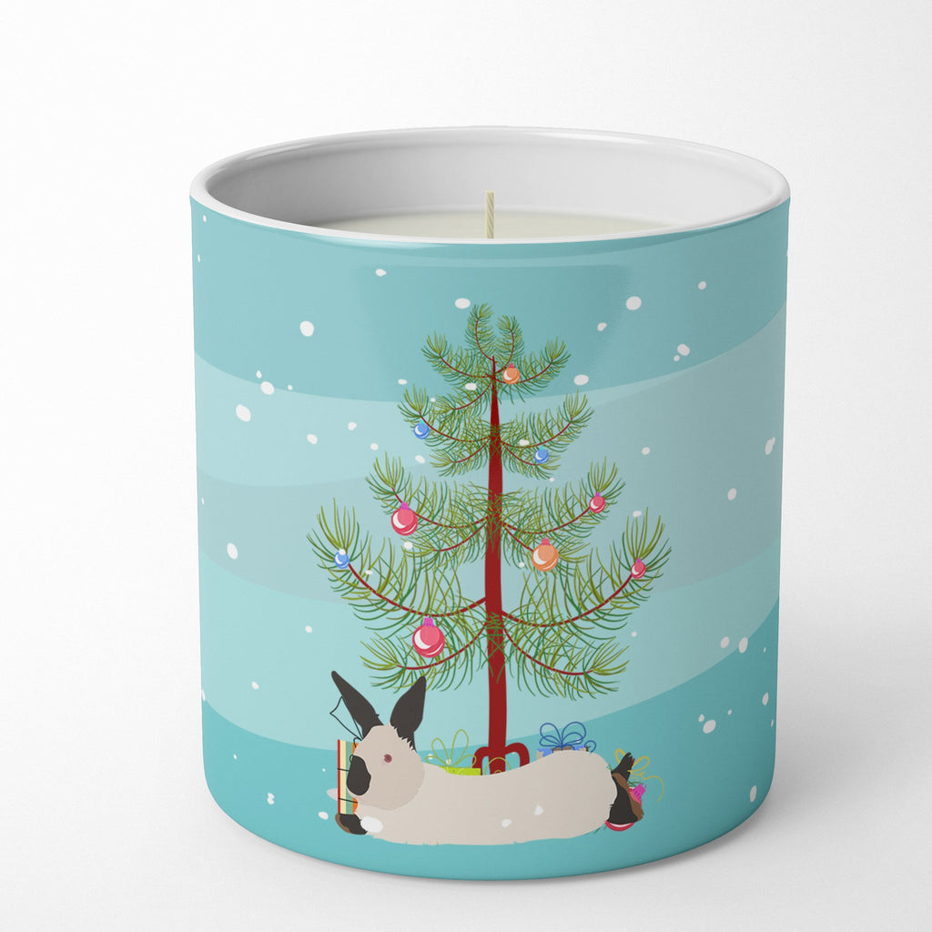California White Rabbit Christmas Decorative Soy Candle Nature Soy Wax Essential Oil Home Decor Ideal for Bedroom Kitchen Bath Office Gift, 10 oz