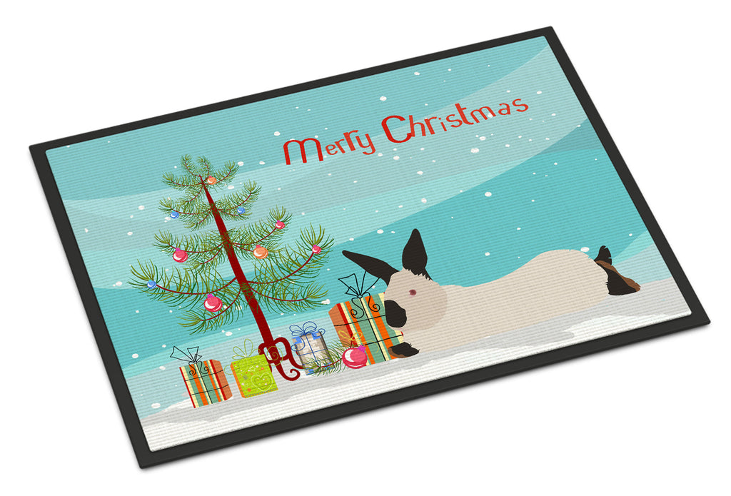 California White Rabbit Christmas Doormat Indoor Outdoor 24H X 36W Front Door Mat Rugs for Entryway, Non Slip Washable Low Pile,