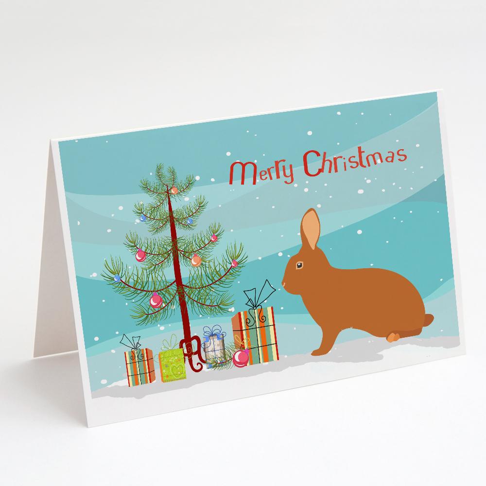 Rex Rabbit Christmas Greeting Cards Pack of 8 Blank Cards with Envelopes Whimsical A7 Size 5x7