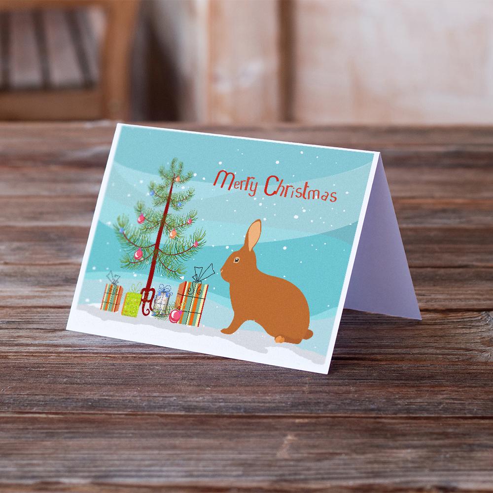 Rex Rabbit Christmas Greeting Cards Pack of 8 Blank Cards with Envelopes Whimsical A7 Size 5x7