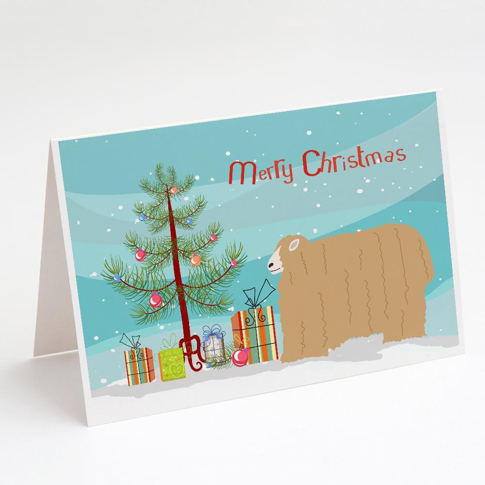 Lincoln Longwool Sheep Christmas Greeting Cards Pack of 8 Blank Cards with Envelopes Whimsical A7 Size 5x7