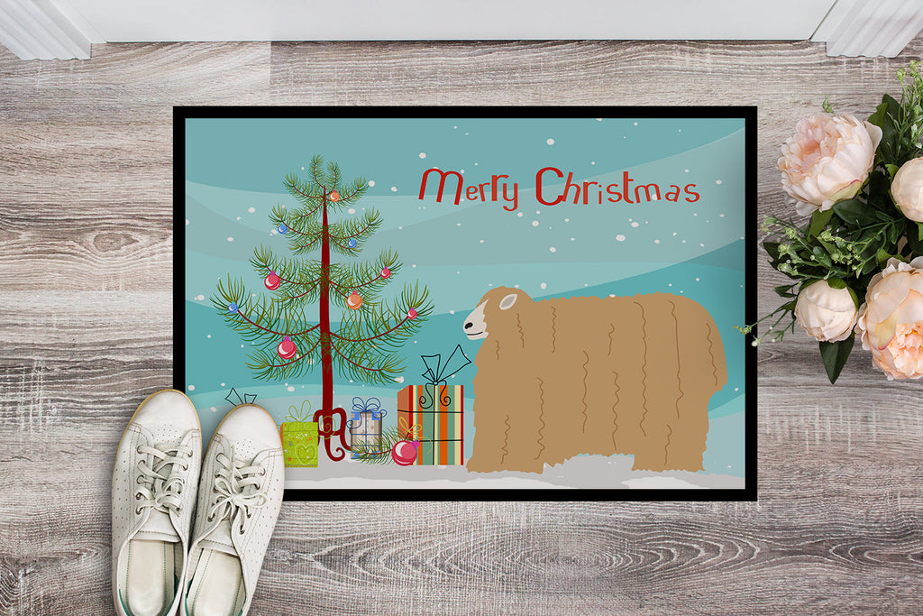 Lincoln Longwool Sheep Christmas Doormat Indoor Outdoor 24H X 36W Front Door Mat Rugs for Entryway, Non Slip Washable Low Pile,