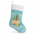 English Leicester Longwool Sheep Christmas Holiday Stocking Double-Sided Print, Polyester Suede,11x18, Made in USA